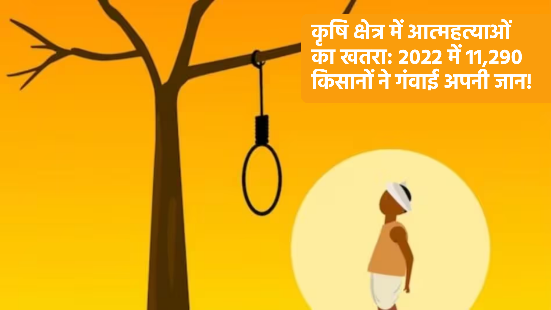 कृषि क्षेत्र में आत्महत्याओं का खतरा 2022 में 11,290 किसानों ने गंवाई अपनी जान