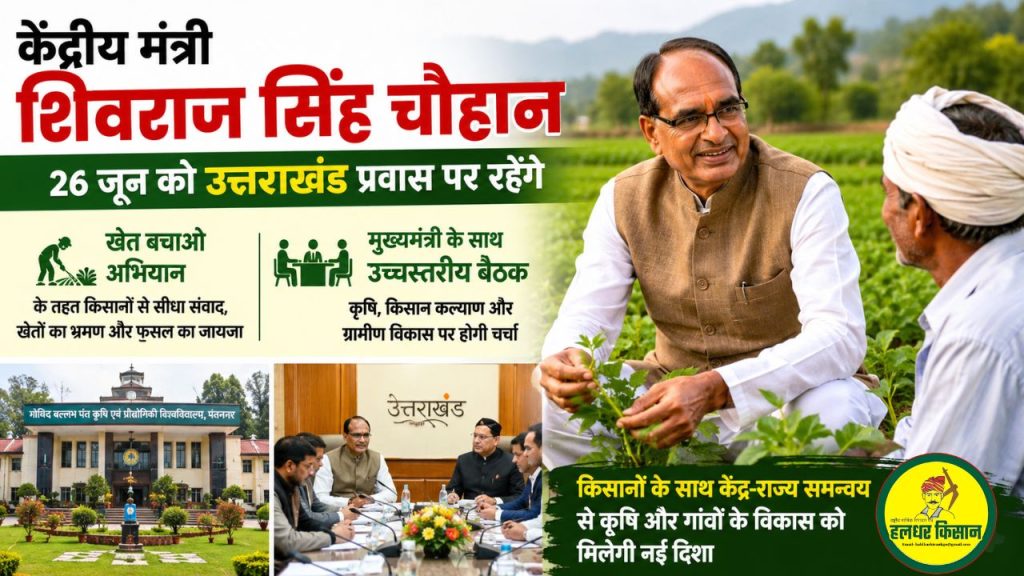 Union Agriculture Minister Shivraj Singh Chouhan will visit farmers in Uttarakhand