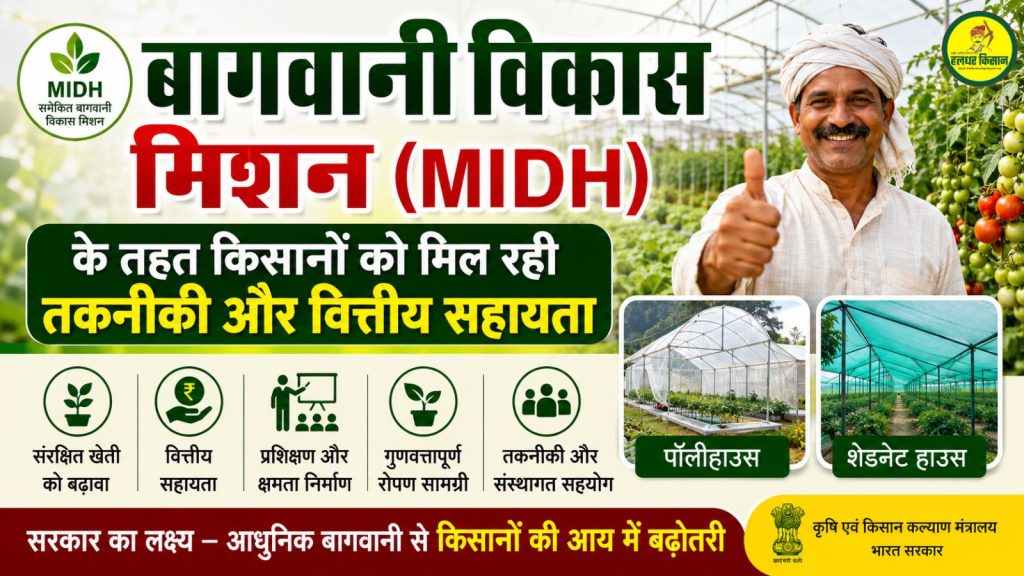 Farmers receiving technical and financial assistance for protected cultivation under the Horticulture Development Mission