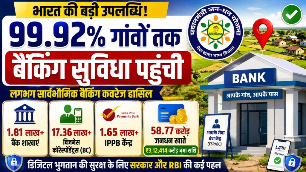 Banking facilities have reached 99.92 percent of inhabited villages in the country